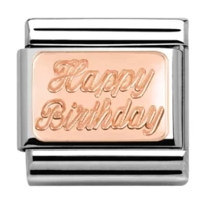 Nomination CLASSIC Rose Gold Plates Happy Birthday Charm 430101/29