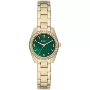 Ladies DKNY Nolita Glitz Three-Hand Gold-Tone Stainless Steel Watch