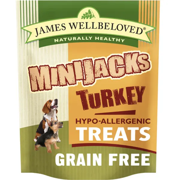 James Wellbeloved Minijacks Grain Free Turkey Dog Treats 90g