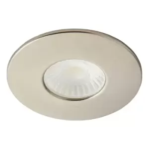 Spa Rhom LED Fire Rated Downlight 8W Dimmable IP65 Tri-Colour CCT Satin Nickel