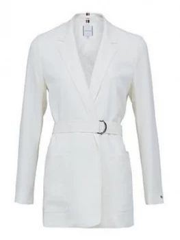 Tommy Hilfiger Gigi Hadid Anvers Satin Crepe Belted Blazer - Ivory