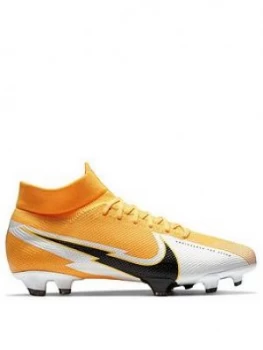 Nike Mens Mercurial Superfly 7 Pro Firm Ground Football Boot, Orange/White, Size 8, Men