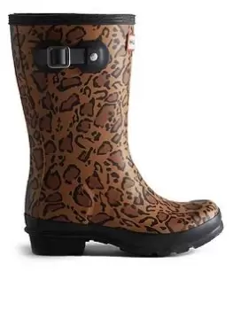 Hunter Original Leopard Print Boot, Multi, Size 12 Younger