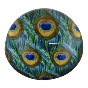 Glass Peacock Design Paperweight