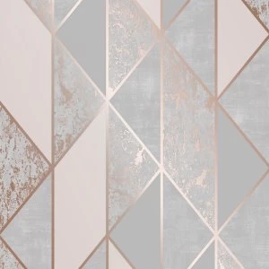 Graham & Brown Superfresco Colours Milan Geo Wallpaper - Rose Gold