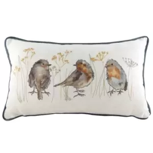 Oakwood Robins Rectangular Cushion Multicolour, Multicolour / 30 x 50cm / Polyester Filled