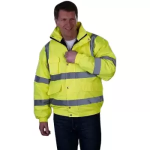 Grafters Unisex Hi-Visibility Waterproof Bomber Jacket (XL) (Yellow) - Yellow