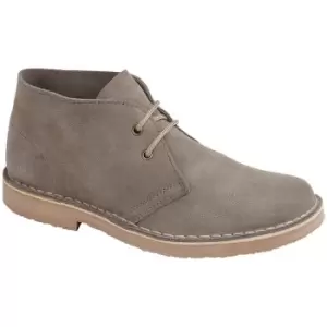 Roamers Mens Suede Leather Round Toe Desert Boot (9 UK) (Grey)