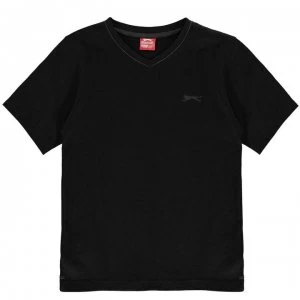 Slazenger V Neck T Shirt Junior Boys - Black