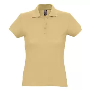 SOLS Womens/Ladies Passion Pique Short Sleeve Polo Shirt (S) (Sand)