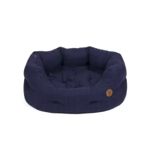 Midnight Tweed Oval Dog Bed Small