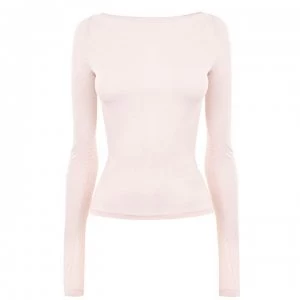 NA-KD Boat Neck Knit Jumper - Light Pink