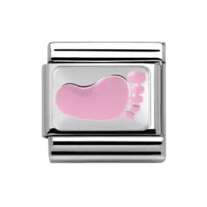 Nomination Classic Silver Pink Footprint Charm