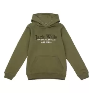 Jack Wills Kids Batsford Logo Script Hoodie - Green