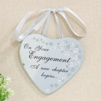 CELEBRATIONS Glass & Crystal Heart Plaque - Engagement