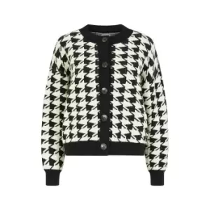 Yumi Black Houndstooth Cardigan - Black