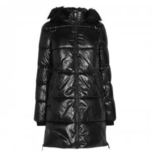 DKNY Glossy Puffer Jacket Womens - Black