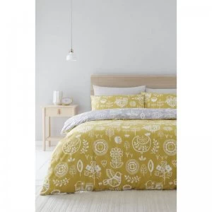 Retro Birds Reversible Duvet Set