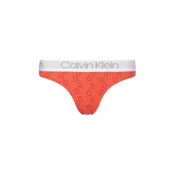 Calvin Klein Printed Cotton Thong - Strawberry Shke