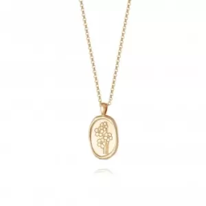 Forget Me Not Flower 18ct Gold Plated Necklace FN02_GP