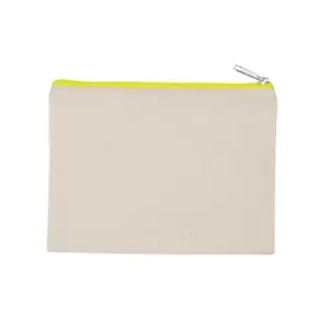 Kimood Medium Cotton Canvas Pouch (One Size) (Natural/Fluorescent Yellow)