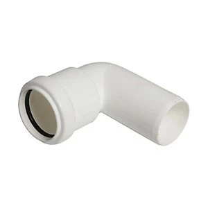 FloPlast WP26W Push-fit Waste 90 Deg Conversion Bend - White 32mm