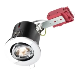 KnightsBridge 230V IP20 50W GU10 IC Fire-Rated Tilt Downlight Chrome