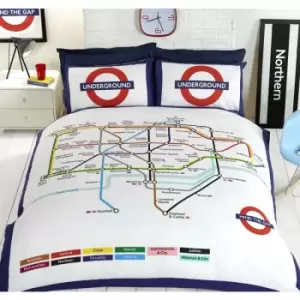 London Undgerground Tube Duvet Cover & Pillowcases Bedding Set - King