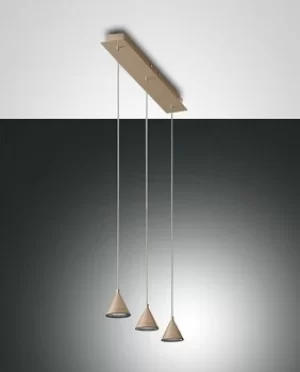 Delta LED Straight Bar Pendant Ceiling Light Gold Matt Glass