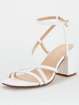 OFFICE Margate Wide Fit Heeled Sandal - White, Size 4, Women