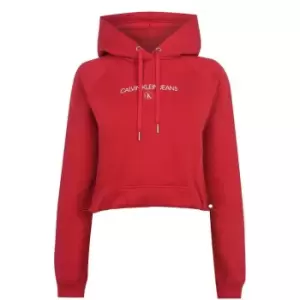 Calvin Klein Jeans Institutional Round Hoodie - Red