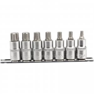 Draper 7 Piece 1/2" Drive TX-Star Plus Socket Bit Set 1/2" 50mm