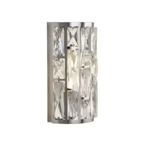 Searchlight BIJOU - 2 Light Chrome Wall Light with Crystal Glass