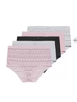 Yours 5 Pack Winter Pastels Full Briefs - Multi, Grey, Size 14-16, Women