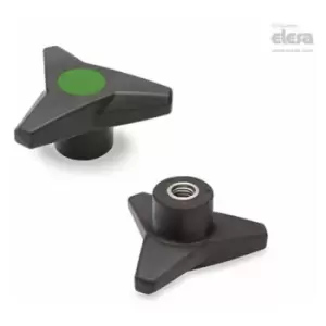 Elesa - soft Three-arm knob-VB.839/80 SST-M10-Soft-C17 Green