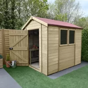 Forest Garden Timberdale 8X6 Apex Pressure Treated Tongue & Groove Solid Wood Shed With Floor (Base Included)