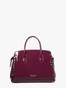 Kate Spade Knott Whipstitched Patent Leather Medium Satchel, Persephone Purple, One Size