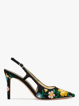 Valerie Slingback Pumps - Floral Garden Black - 6