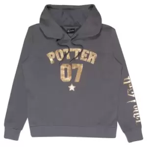 Harry Potter Unisex Adult Potter 07 Gold Foil Hoodie (XL) (Charcoal/Gold)