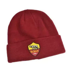 AS Roma Knitted Turn Up Hat Burdundy