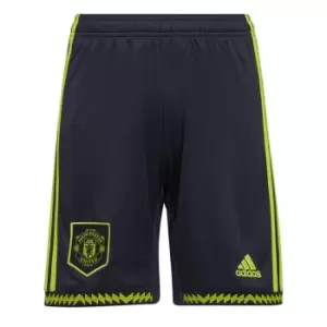 adidas Man United FC Third Shorts 2022 2023 Junior Boys - Blue