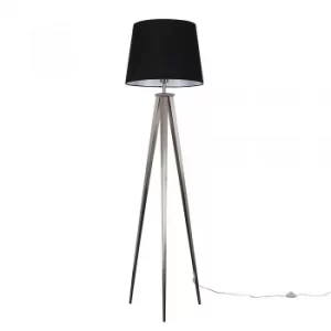 Nero Floor Lamp with XL Black Aspen Shade