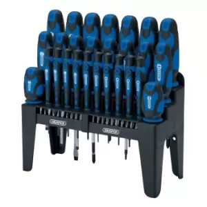 Draper 16736 Soft Grip Screwdriver and Bit Set, Blue (47 Piece)