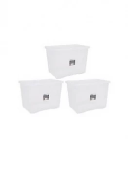 Wham Set Of 3 80 Litre Plastic Storage Boxes