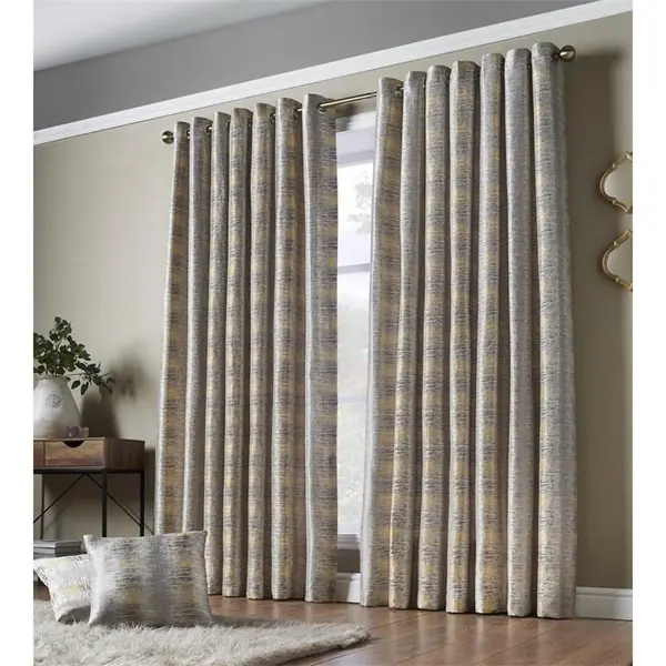 Other Reflections Multi Yarn Lined Ring Top Curtains - Yellow 66x72 Inch