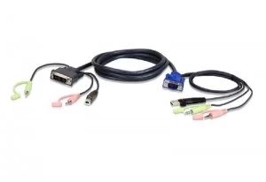 Aten 2L-7DX3U - 3M - USB - Vga to Dvi-A Kvm Cable