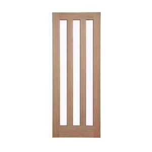 Vertical 3 panel Oak veneer Internal Door H1981mm W762mm