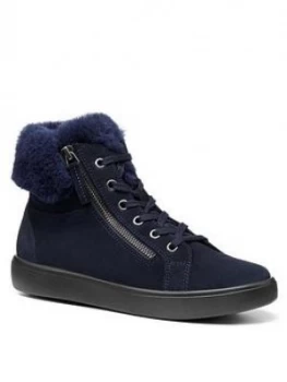 Hotter Harper Lace Up Plimsolls, Navy, Size 5, Women