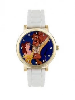 Disney Princess Disney Princess Beauty And The Beast White Strap Watch