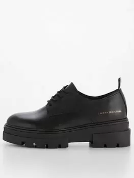 Tommy Hilfiger Leather Lace Up Shoe - Black, Size 36, Women